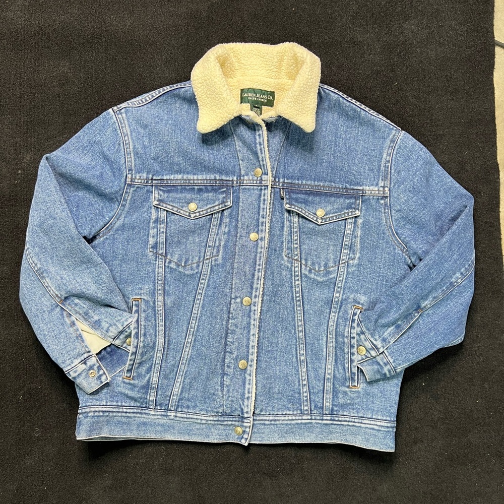 Lauren Jeans Co. Ralph Lauren Mens Fleece Sherpa Denim Jacket - Picture 2 of 15
